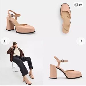 Coach Tea Rose GLZD LTH PUMP in cream